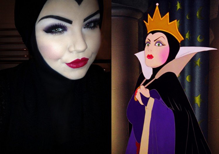 Snehulienka Zlá kráľovná Doplňte Halloween Halloween-makeup-účesy-zloduch-disney-snehobiely