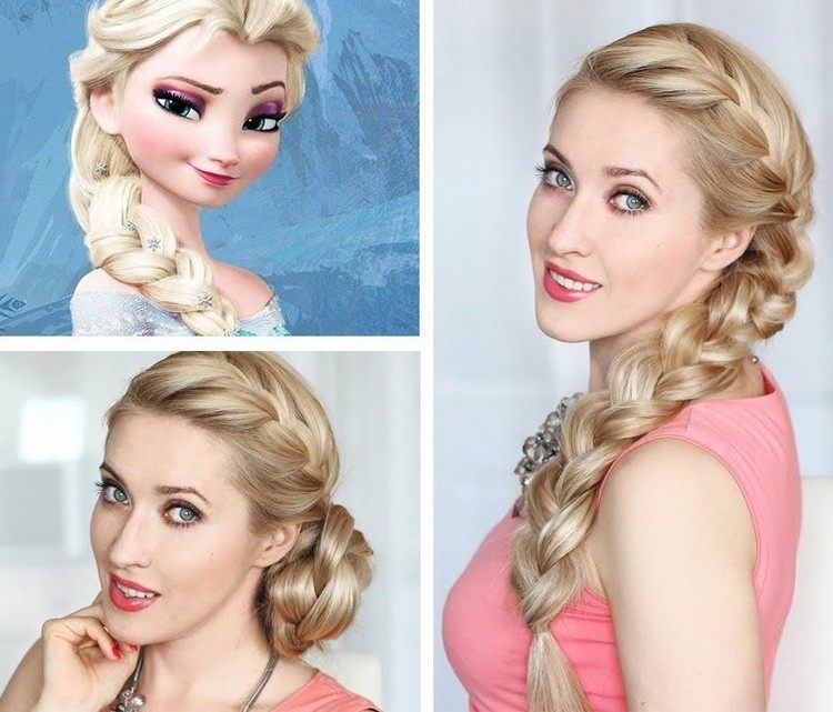 Vyrobte si Elsa Zopf sami - nápad z filmu Disney Frozen Halloween-líčenie-účesy-Elsa-vrkoč