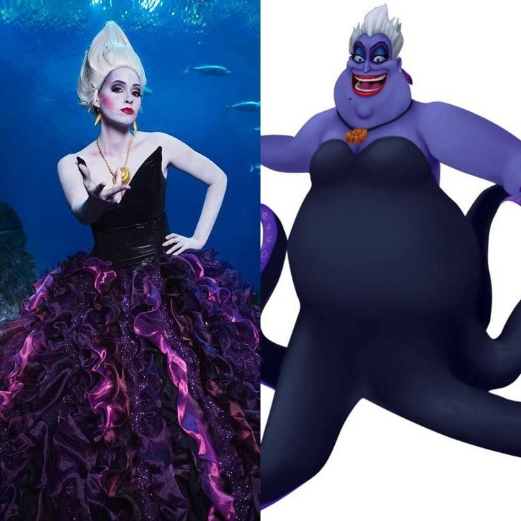 Parochňa a make-up Disney Ursula Halloween-líčenie-účesy-Ursula-boes-weisse-Wuecke