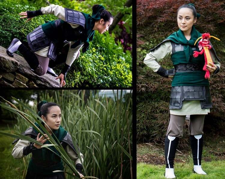 Vyrobte si kostým Disney Princess Mulan sami Halloween-makeup-účesy-mulan-vlasy-kostýmy