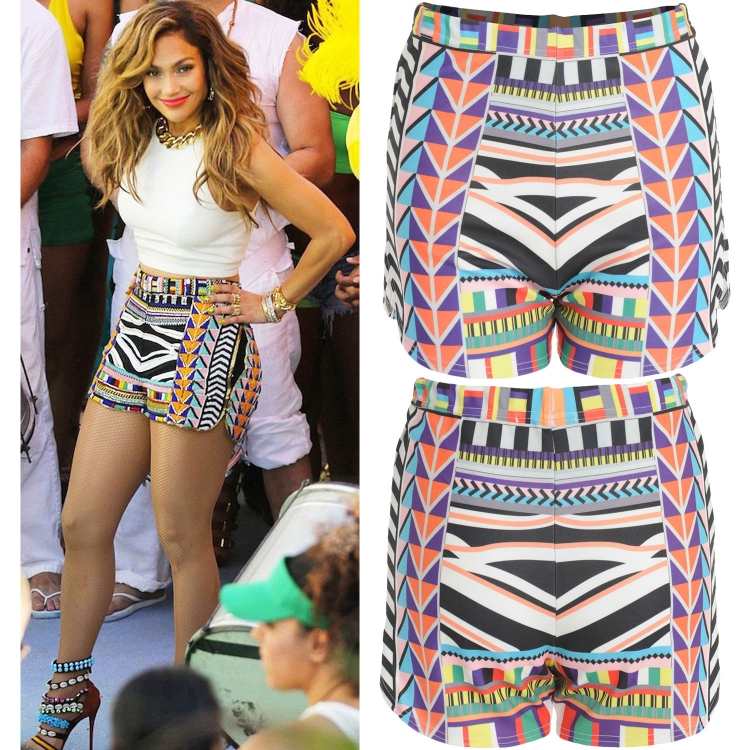 Hotpants outfit leto-nápady-aztécky-vzor-jennifer-lopez