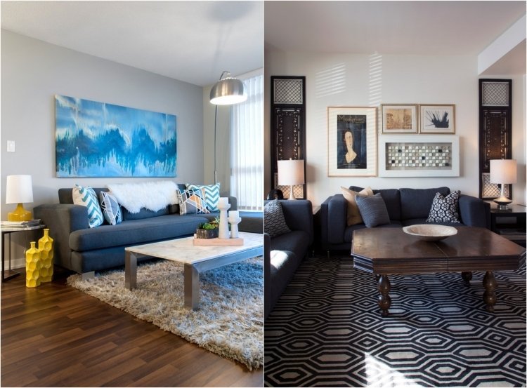 ikea-nábytok-nápady-obývačka-sedacie súpravy-tmavomodro-sivá