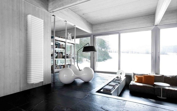 Dizajnový radiátor v bielej farbe - Rippelsito od Caleido moderný radiátor-nástenný-biely-Rippelsito-Caleido