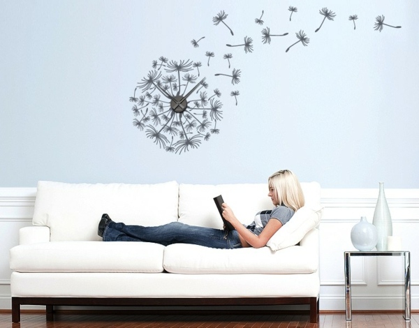 Nástenné tetovacie hodiny s púpavami Nástenné tetovacie hodiny púpavy