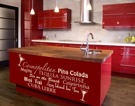 samolepka na stenu koktaily červená kuchyňa obtisky na stenu-koktaily-červená-kuchyňa