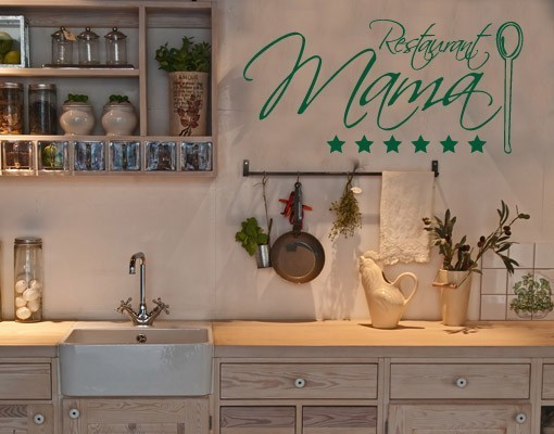 Samolepky na stenu kuchyňa hviezda-korunovaná reštaurácia Mama Nálepky na stenu-kuchyňa-hviezda-korunovaná-reštaurácia-mama