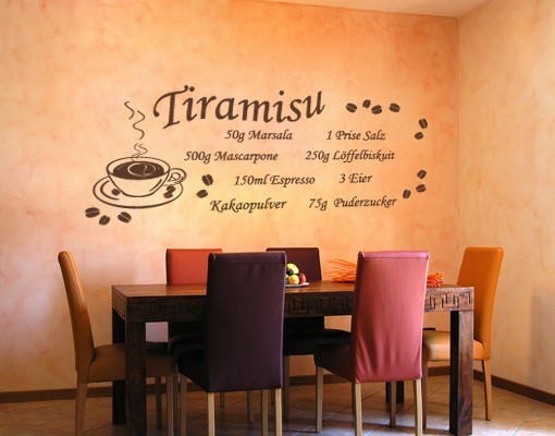 Recept na tiramisu v nálepkách na jedálenskom kúte tiramisu-recept-jedálenský-priestor-obtisky