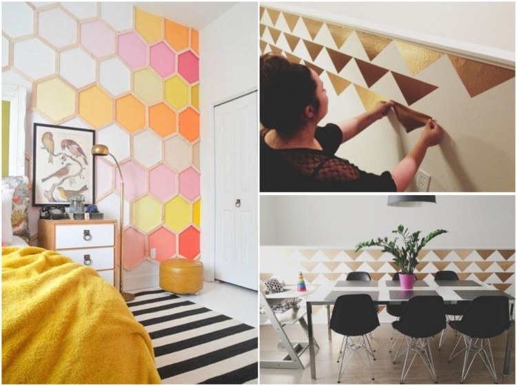 nápady na byt-vlastnoručne vyrobené-nástenné-dekorácie-farby-fólie