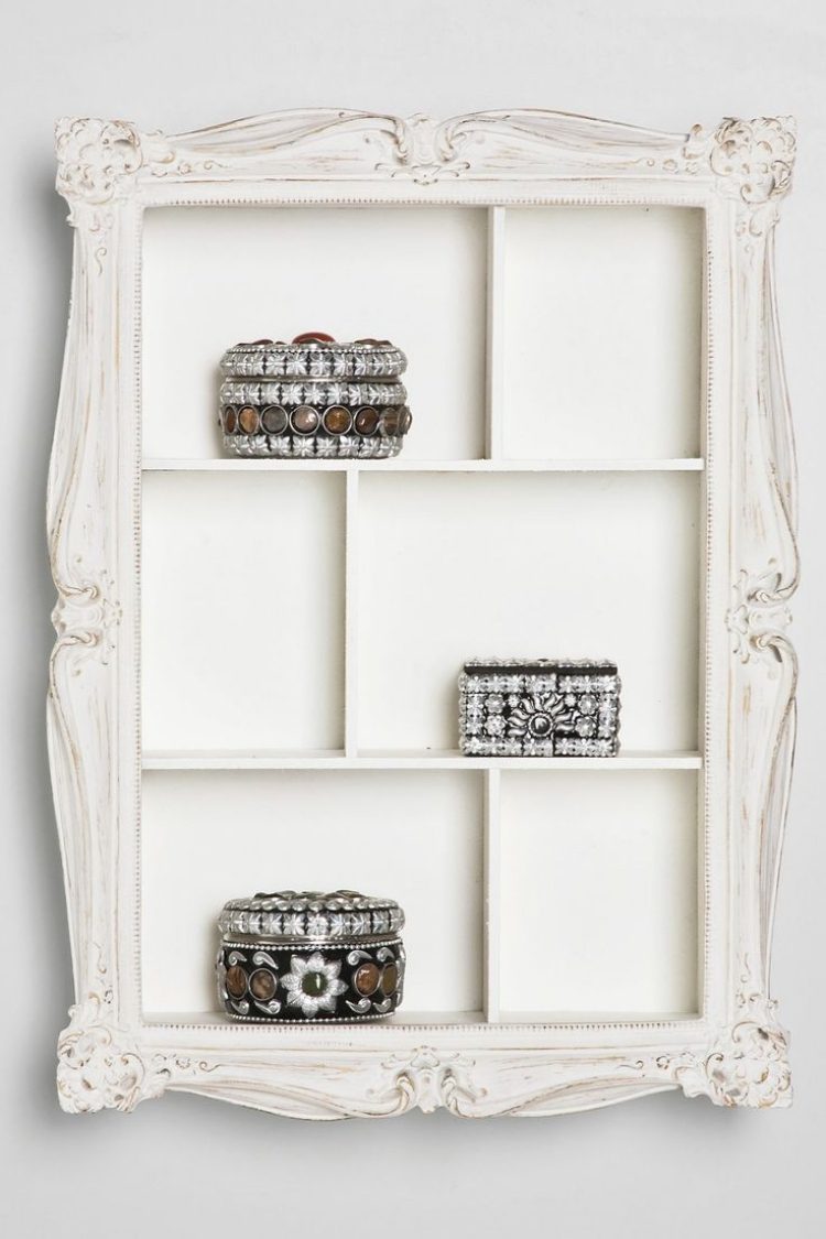 nápady na byty-policové systémy-ošarpané-rámy na obrazy