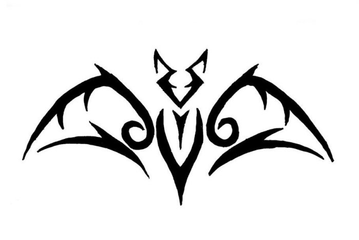 kmeňová ilustrácia netopiera, nápady na šablóny tetovania šablóna tetovania tribal bat