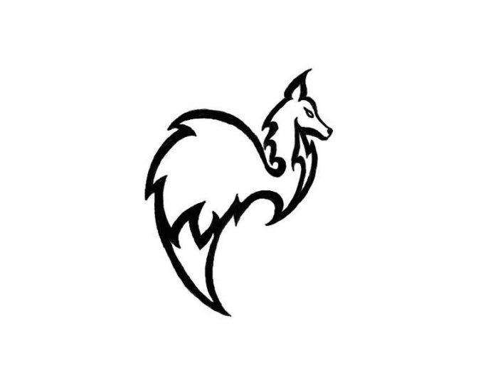 Šablóny tetovania s kmeňovým vzhľadom, štylizovaná líška tetovacia šablóna-tribal-fox-štylizované-body-art