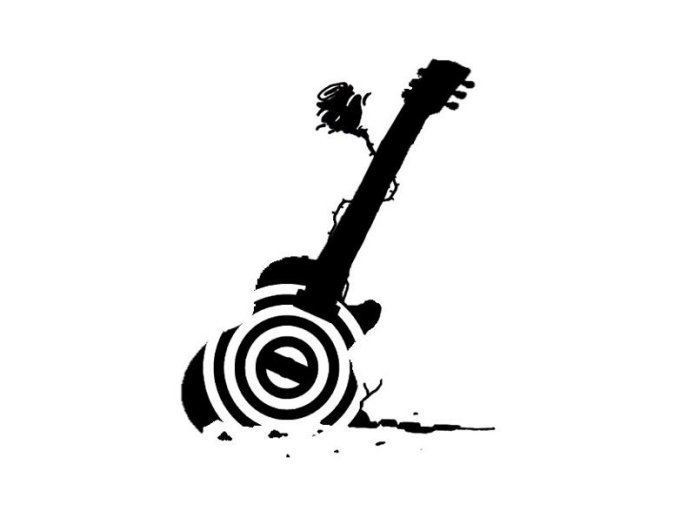 Gitara s kvetinovým vzorom pre ženy a mužov Šablóna myšlienok abstraktných motívov tetovania na gitare