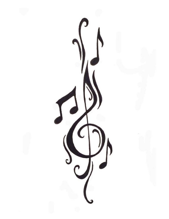 Kľúčové nápady ako šablóny tetovania s notami kľúč-tetovanie-šablóny-nápady-hudobné-poznámky