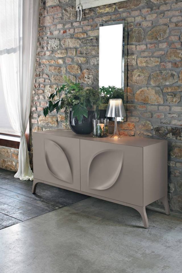 nápady komody matný béžový motív listov LISTY Angelo Tomaiuolo tonin casa