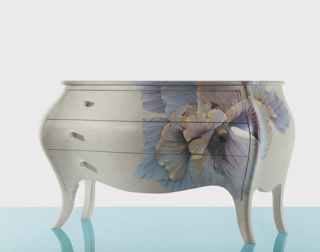 komoda biele drevo štýl kreslený kvet SPROPORZIONI boffi