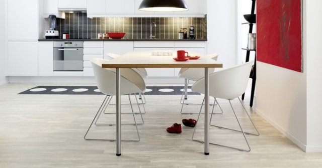 nápady laminátová podlaha kuchyňa biela jedálenská časť dekor pergo nápady na laminátové podlahy kuchyňa biela jedálenská časť dekor pergo