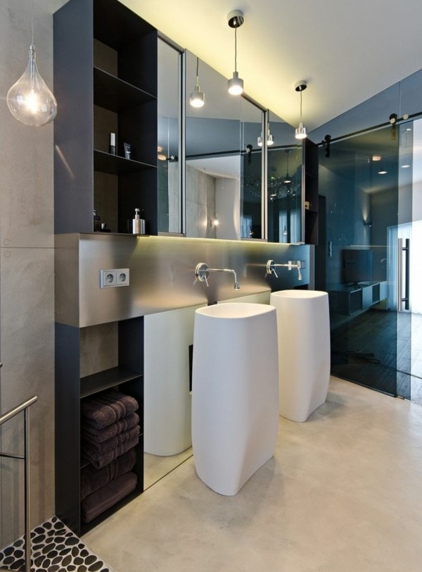 Zrkadlová skrinka na umývadlo nábytku hnedá