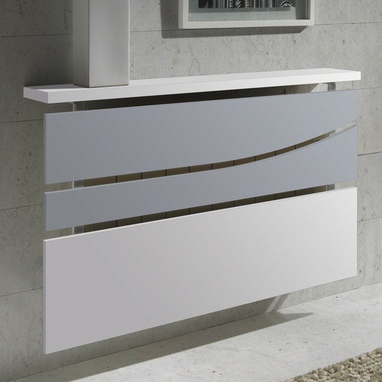 Moderný obklad chladiča ako akcent v interiéri nápady obklady radiátorov minimalistický štýl biele sivé panely