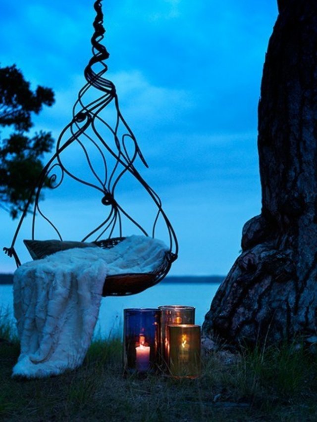 Záhradná hojdačka závesná stolička kovový rám nápady kované železo Záhradná hojdačka závesná stolička nápady-nábytok z tepaného železa