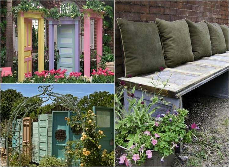 staré dvere ako ozdoba na záhrade - súkromný plot alebo záhradná lavička záhradná dekorácia-nápady-staré-dvere-plot-záhradná lavička