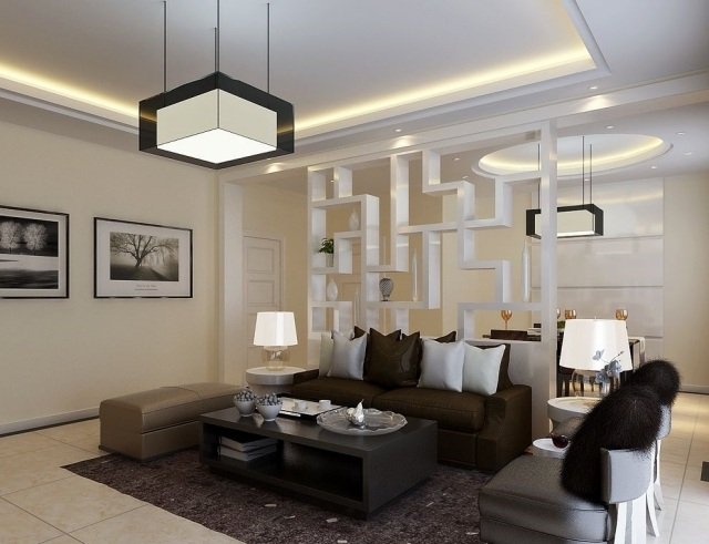 moderný-byt-grafický efekt-obývačka-izba-rozdeľovač-systém-kreatívny