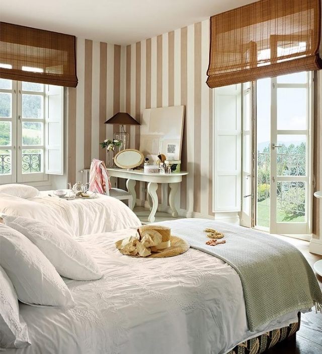 spálňa-dizajn-miestnosť pre mládež-biela-béžová-farby-ošumelé-šik