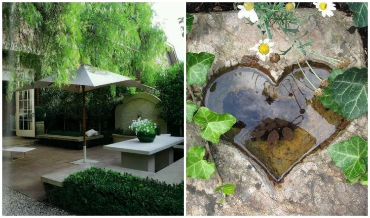 záhrada-nápady-dizajn-anglický štýl-kamenná fontána