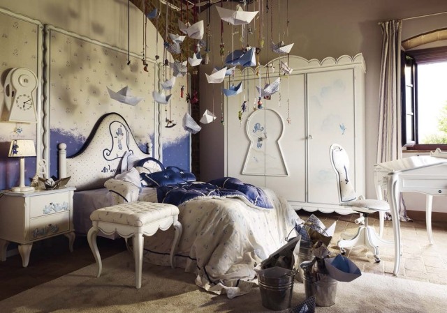 Volpi-škôlkový nábytok-biela-modrá-klasika-Sogni-e-Amore