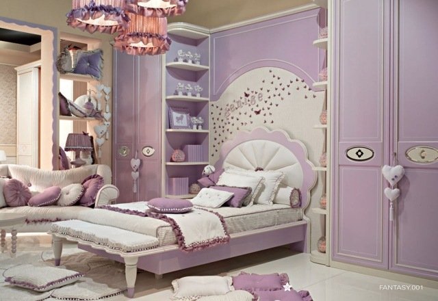 Nápady do detskej izby dievča-zostava-nábytku-fialovo-biela