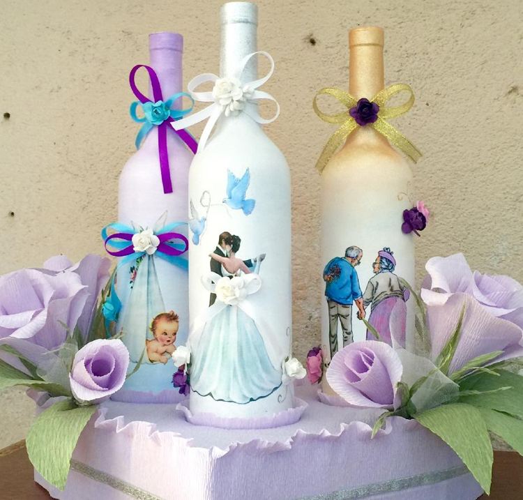 originálne svadobné dary - ženísi - nápadové fľaše