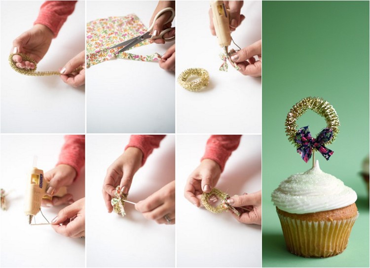 Ozdoby na košíčky na Vianoce robia mini vence