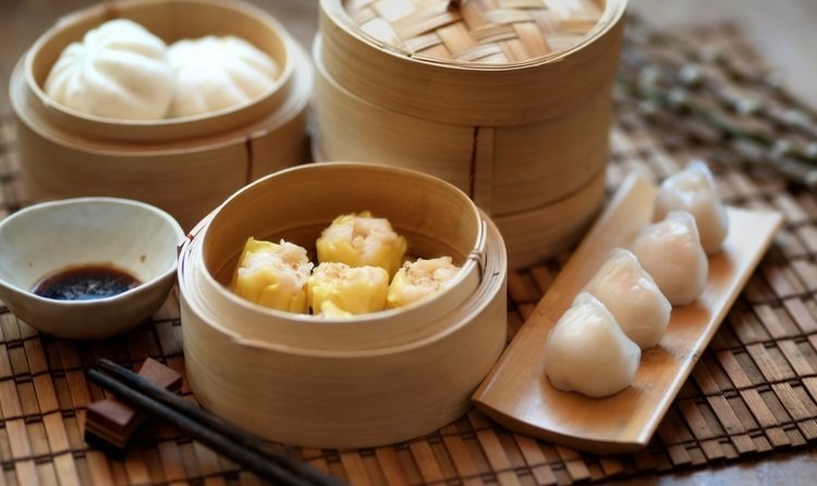 bambusový parník na tapiokové knedle