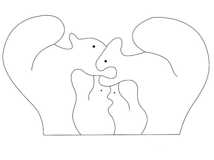 odpojiť-šablóny-sťahovanie-zadarmo-zvieratá-veverička-rodina