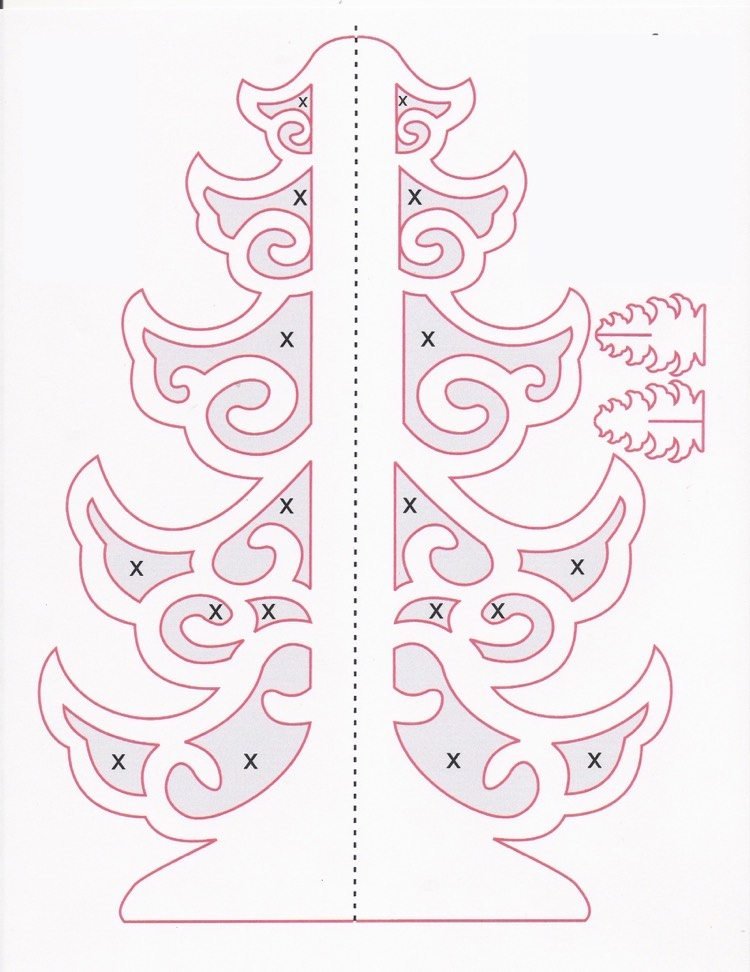 posúvacie píly-šablóny-bezplatná tlač-vianoce-3d-drevo-vianočný stromček