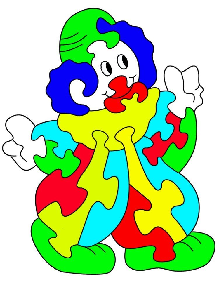 Scroll saw-templates-free-print-clown-puzzle-deti-základná škola