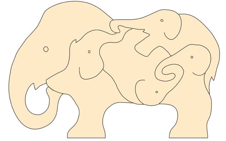 Scroll saw-templates-free-print-animals-elephant-puzzle-creative-children