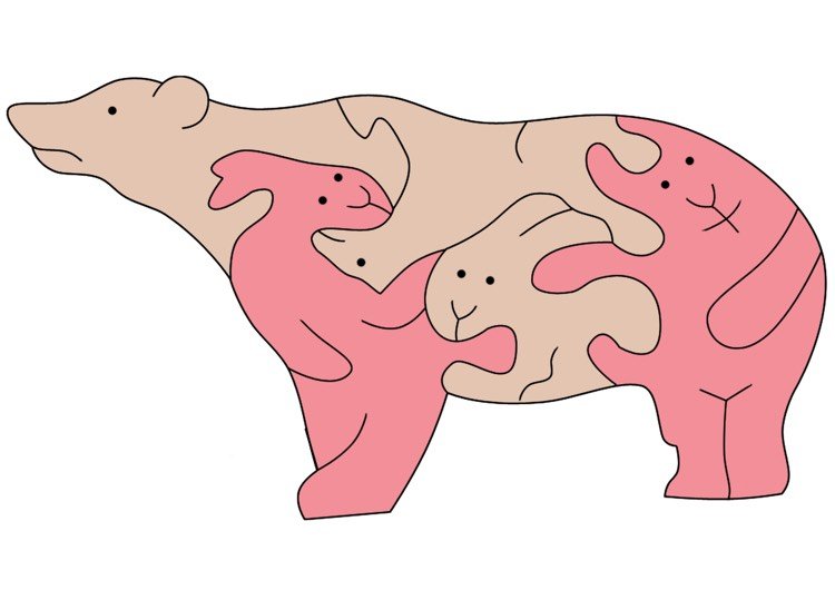 Scroll saw-templates-free-print-animals-králik-medveď-zadarmo