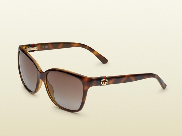 Jednoduchý tvar a rám z plastu retro štýl Gucci módne slnečné okuliare