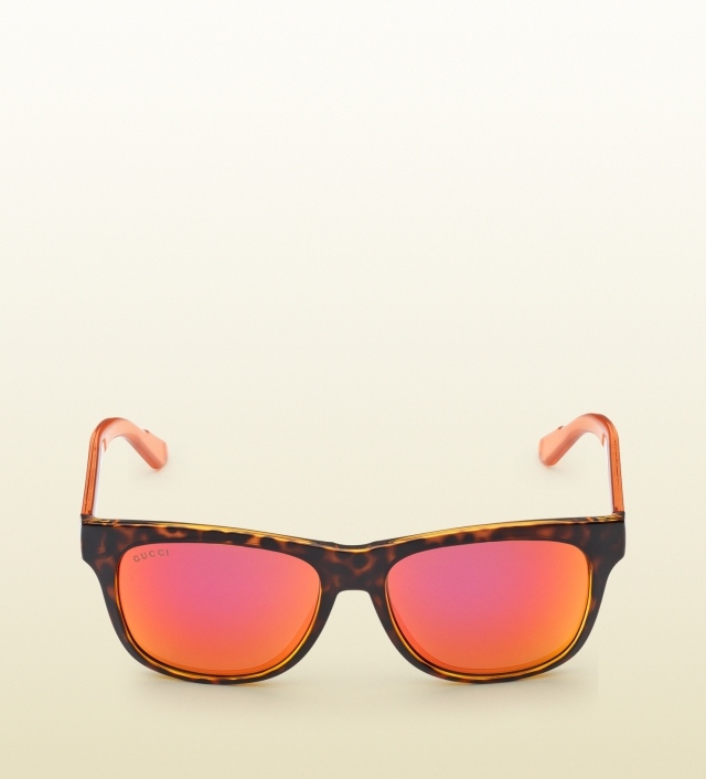 Imitácia rohu s farebnými šošovkami v ružovej a oranžovej farbe gucci-retro-okuliare-leto-melanž-šošovky