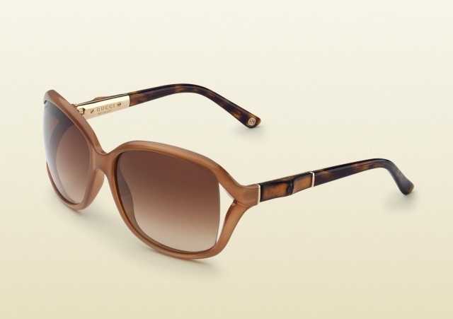 Štvorcové slnečné okuliare s hnedými rámami hnedé rámové slnečné okuliare-2014-gucci