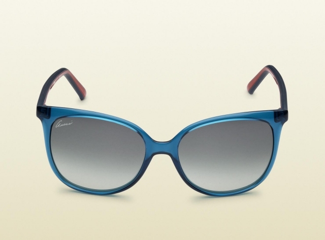 Modrý rám s hnedými chrámami, Gucci 2014 blue-frame-2014-okuliare-slnko-gucci