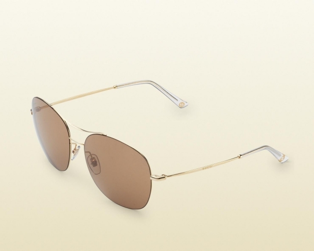 Letec s hnedými šošovkami, okuliare Gucci 2014 letec-tenké železo-2014-gucci-dizajnér