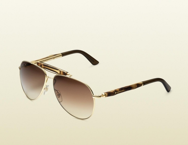 Letecký model s chrámami s imitáciou rohu letec-hnedý-roh-rám-gucci-leto