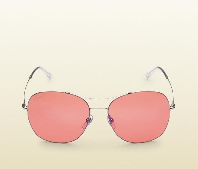 Ružové šošovky, štýl aviator, kolekcia Gucci 2014 2014-gucci-dizajnér-okuliare-slnečné okuliare-aviaotr