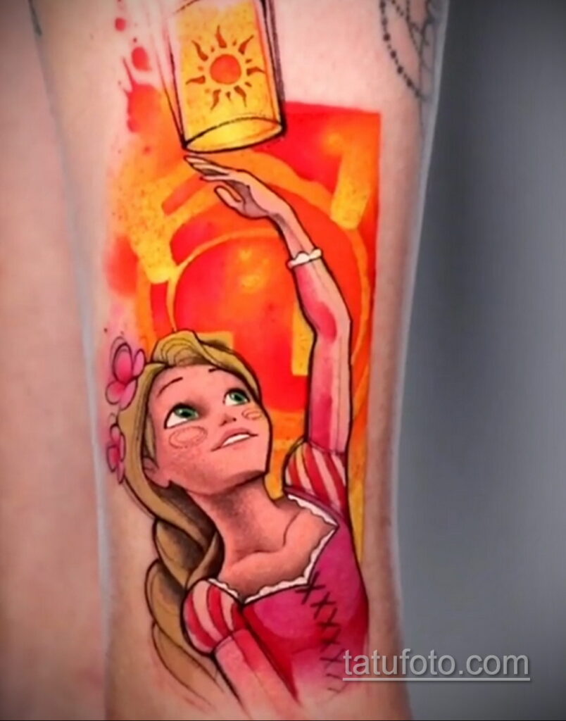Tatuaż Zaplątana Księżniczka Roszpunka - Zdjęcie 2