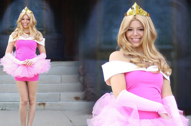 Disney Šípková Ruženka Princezná s papierovou korunkou Halloween-Kostueme-Dornroeschen-dospelý-ženy