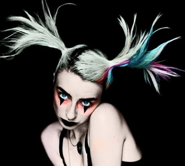 halloween farebný účes žena farebné pramene laku halloween účes žena farebné pramene laku