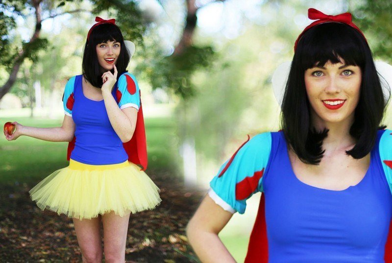 Halloween kostým Snehulienka s tutu sukňou Halloween-kostým-snehobiela-žena-parochňa