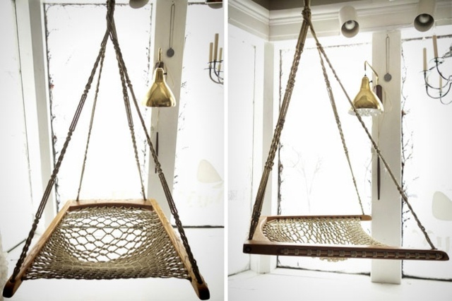 Hojdacie kreslo do domu z ratanového nábytku v chladnom dizajne