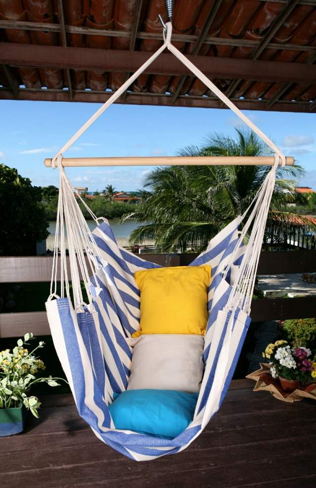 Rozkladacia tyč námorné pruhy tkanina modro -biele prevedenie